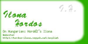 ilona hordos business card